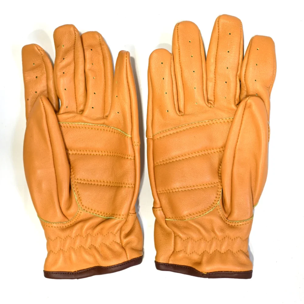 Bellissimo Classic Long Leather Yellow Gloves - Image 3