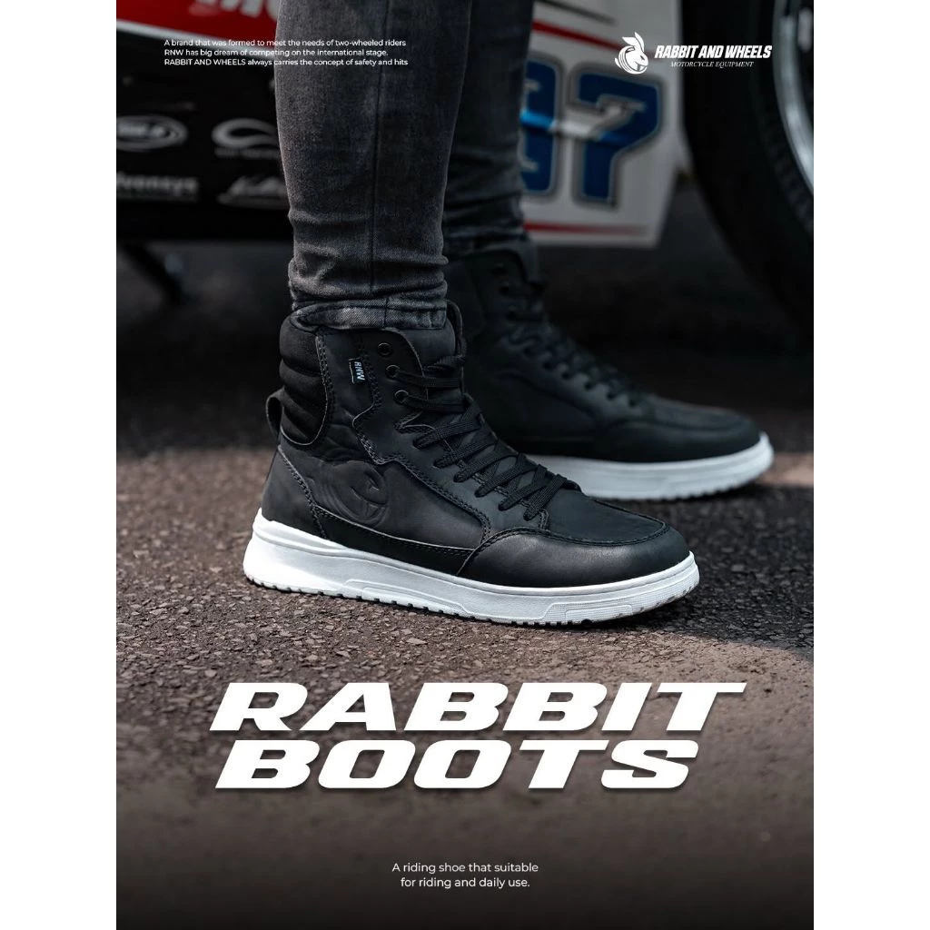 Rabbit and Wheels Black Boots