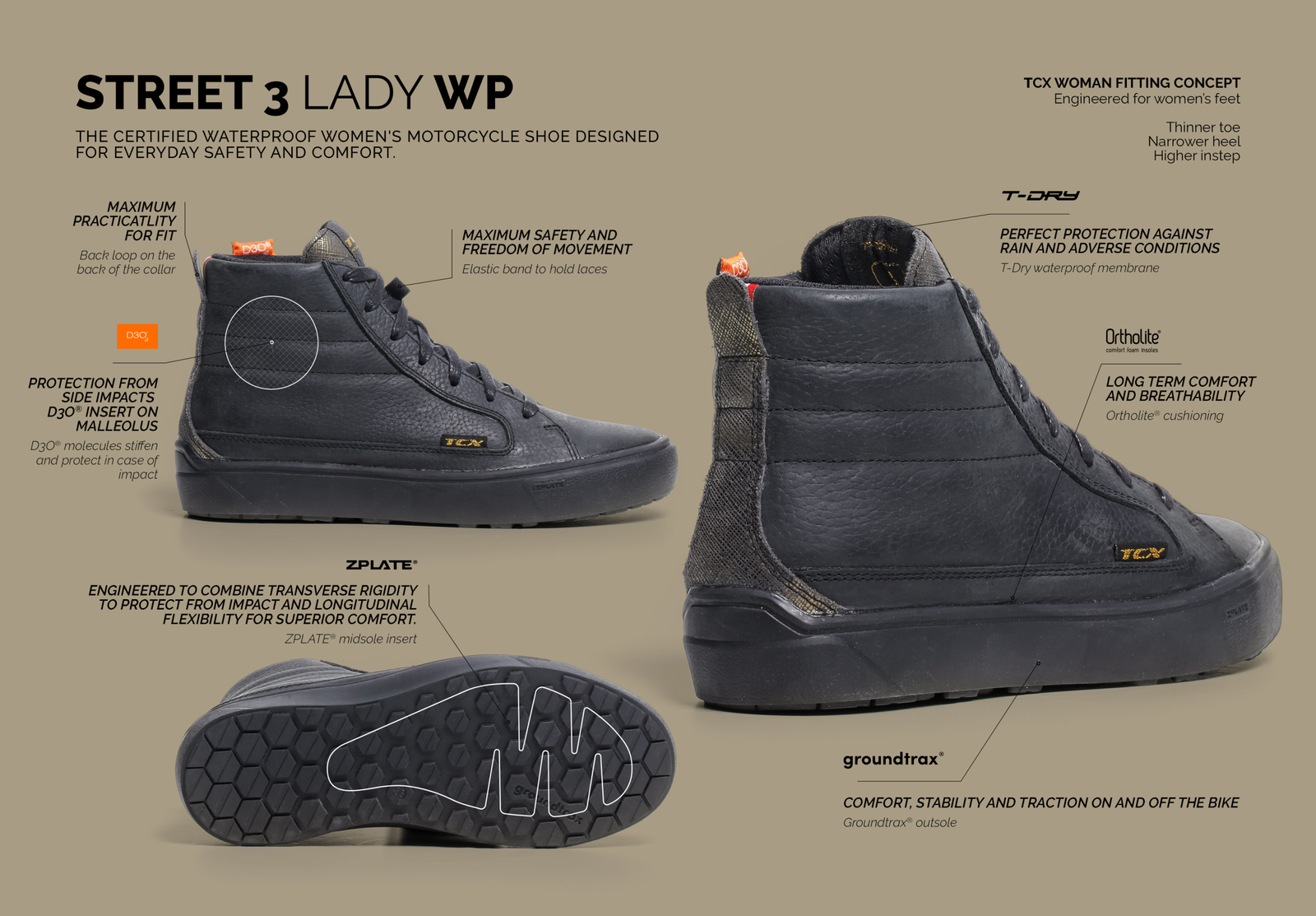 TCX 9424W Street 3 Lady WP Black Boots - Image 9