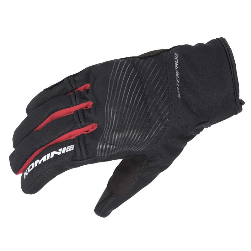 Komine GK 245 Protect Rain Short Black Red Gloves