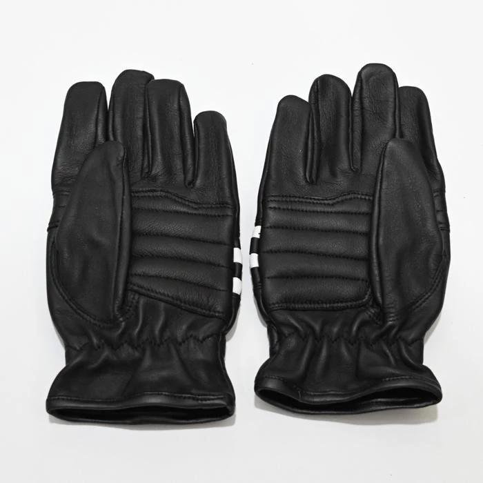 Bellissimo Checkered Long Leather Black White Gloves - Image 4