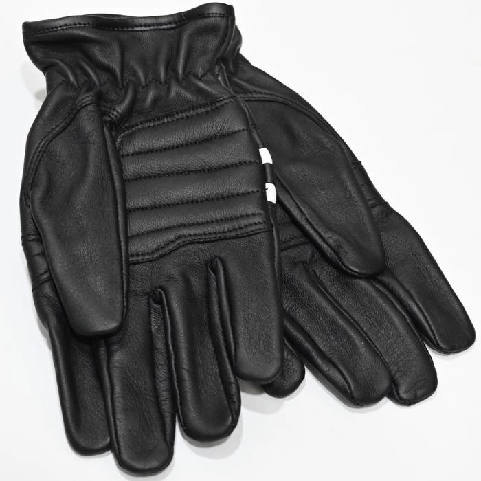 Bellissimo Checkered Long Leather Black White Gloves - Image 3