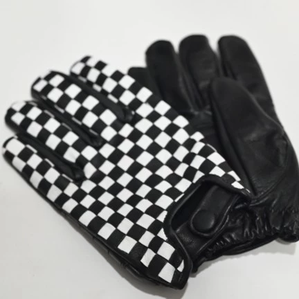 Bellissimo Checkered Full Long Leather Gloves