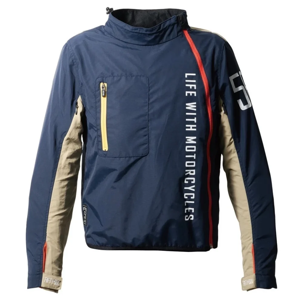 56design Arc Zip Navy Beige Jacket