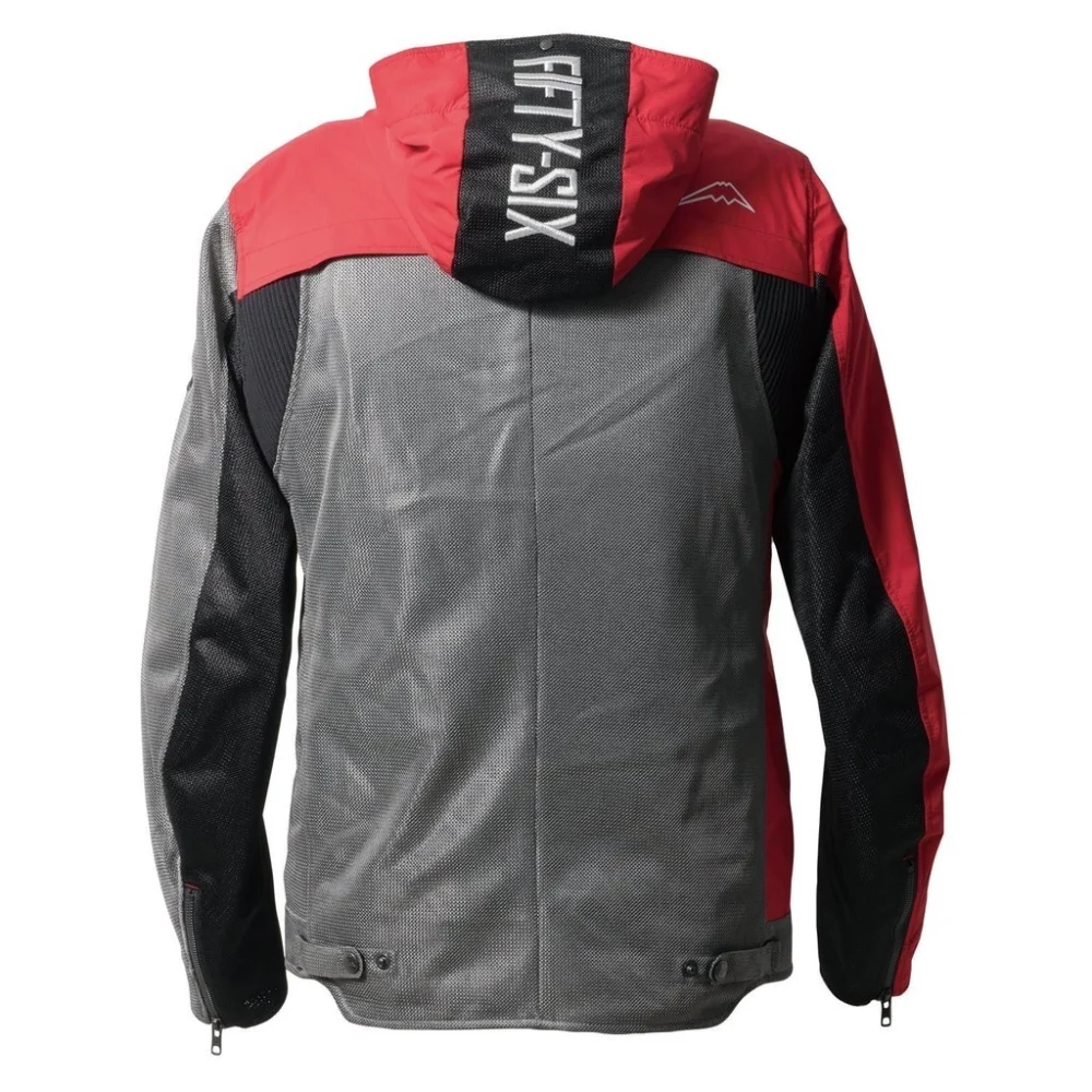 56design Slash Mesh Grey Cherry Red Jacket - Image 2