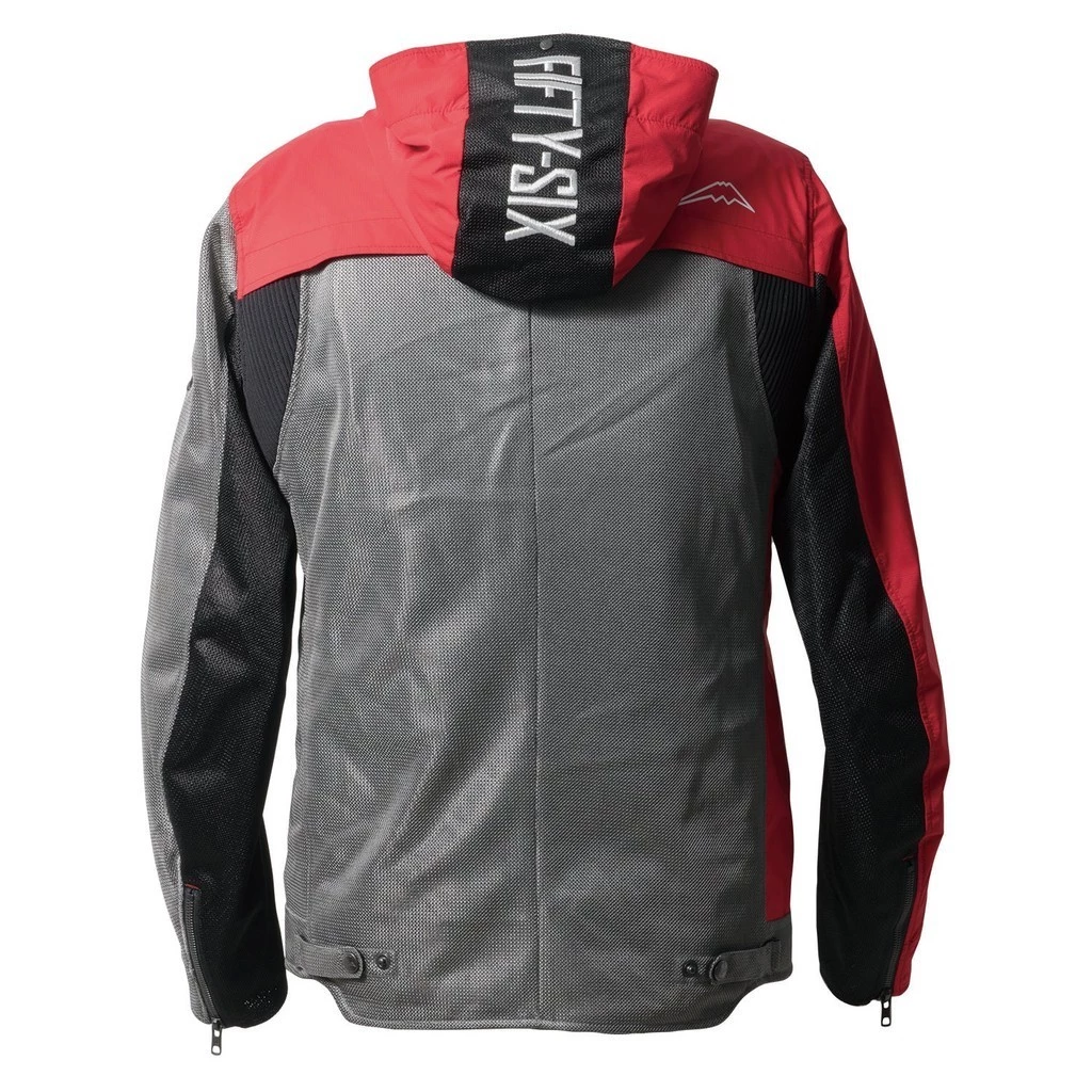 56design Slash Mesh Grey Cherry Red Jacket - Image 2