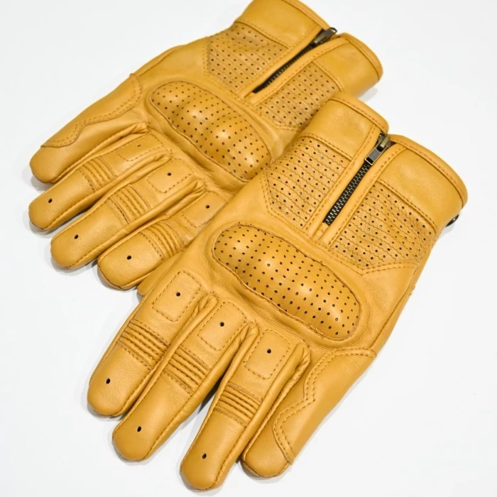 Bellissimo Racing Leather Yellow Gloves