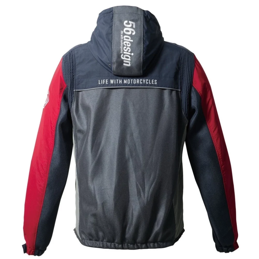 56design Half Mesh Parka Evo Carmine Red Jacket - Image 2