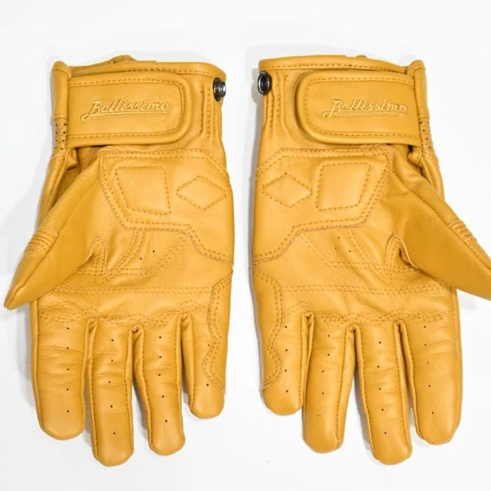 Bellissimo Racing Leather Yellow Gloves - Image 4