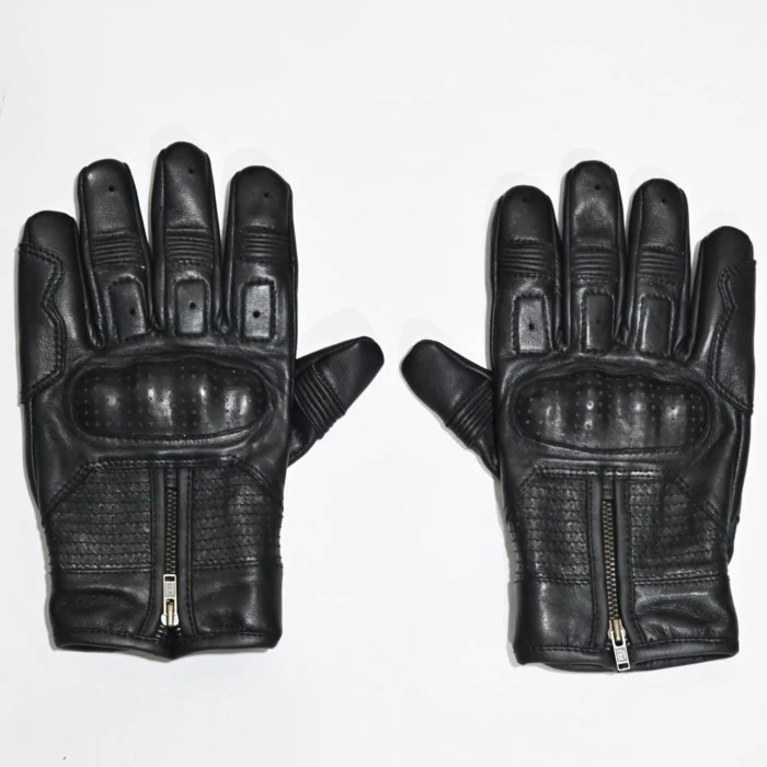 Bellissimo Racing Leather Black Gloves - Image 5
