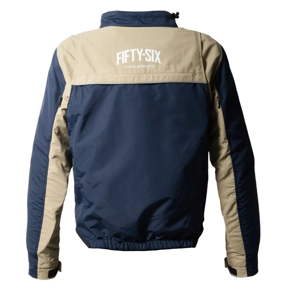 56design Arc Zip Navy Beige Jacket - Image 2