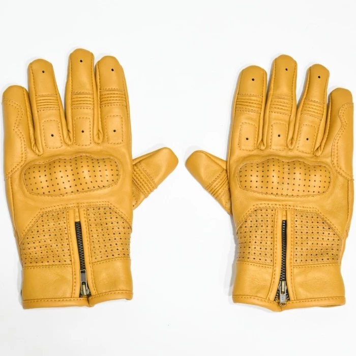 Bellissimo Racing Leather Yellow Gloves - Image 3