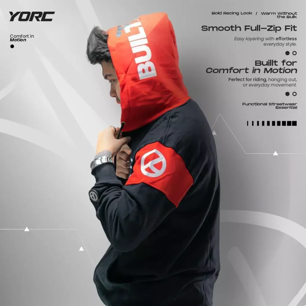 Alternative view of YORC B05-26 Redline Black Hoodie