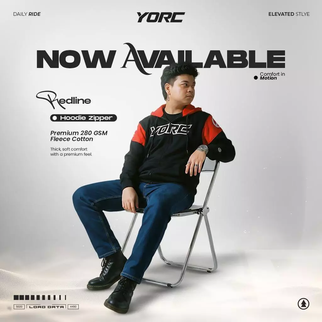 YORC B05-26 Redline Black Hoodie - Image 3
