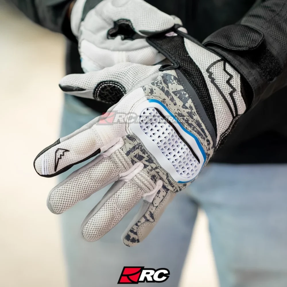 Kushitani A 5377 Inventive Mesh Light Grey Gloves - Image 5