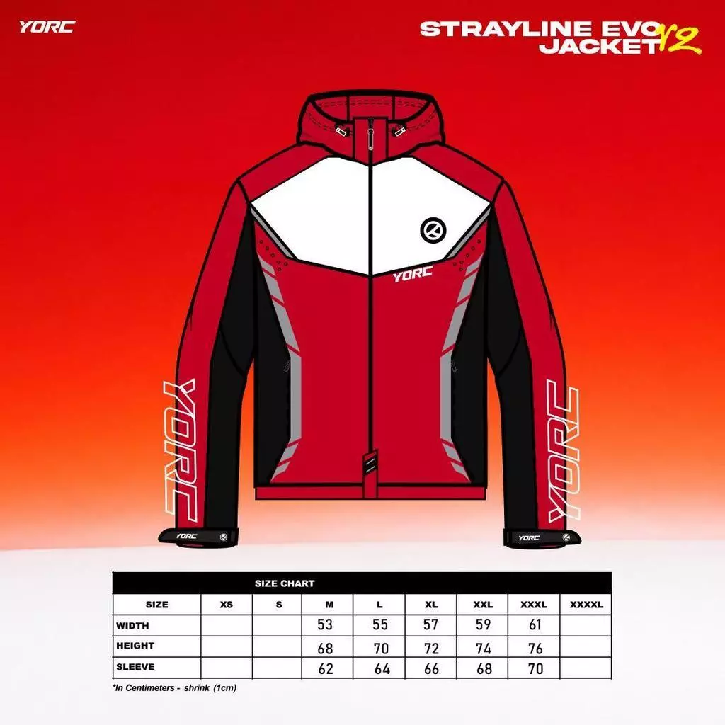 YORC B11-26 Strayline Evo Red Jacket - Image 7