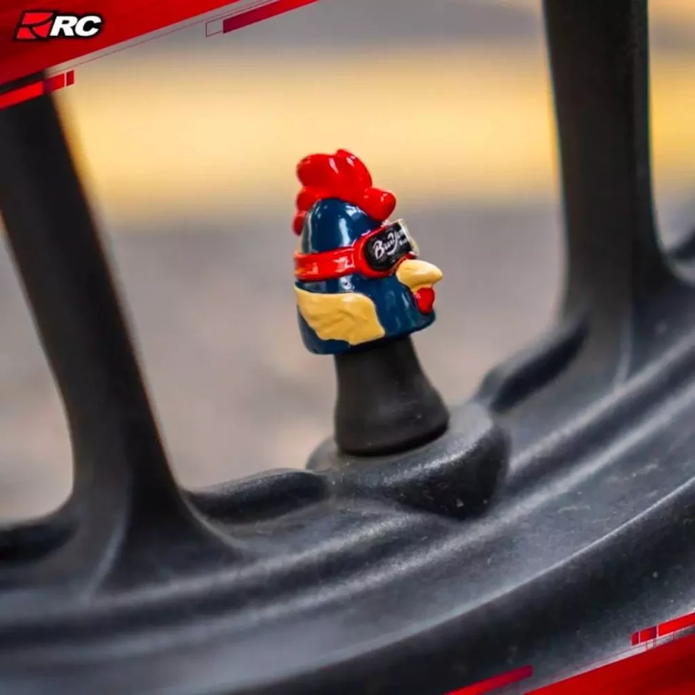 Alternative view of Buryamcer Valve Caps Rooster Blue Motor Accessories