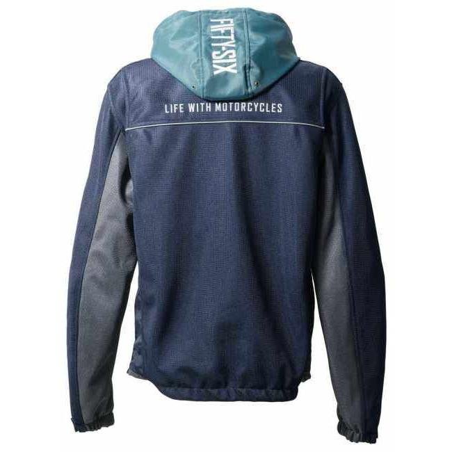 56design Color Hoodie Mesh Navy Smokey Blue Jacket - Image 2