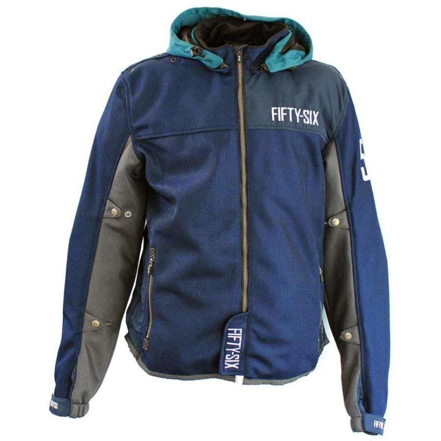 56design Color Hoodie Mesh Navy Smokey Blue Jacket