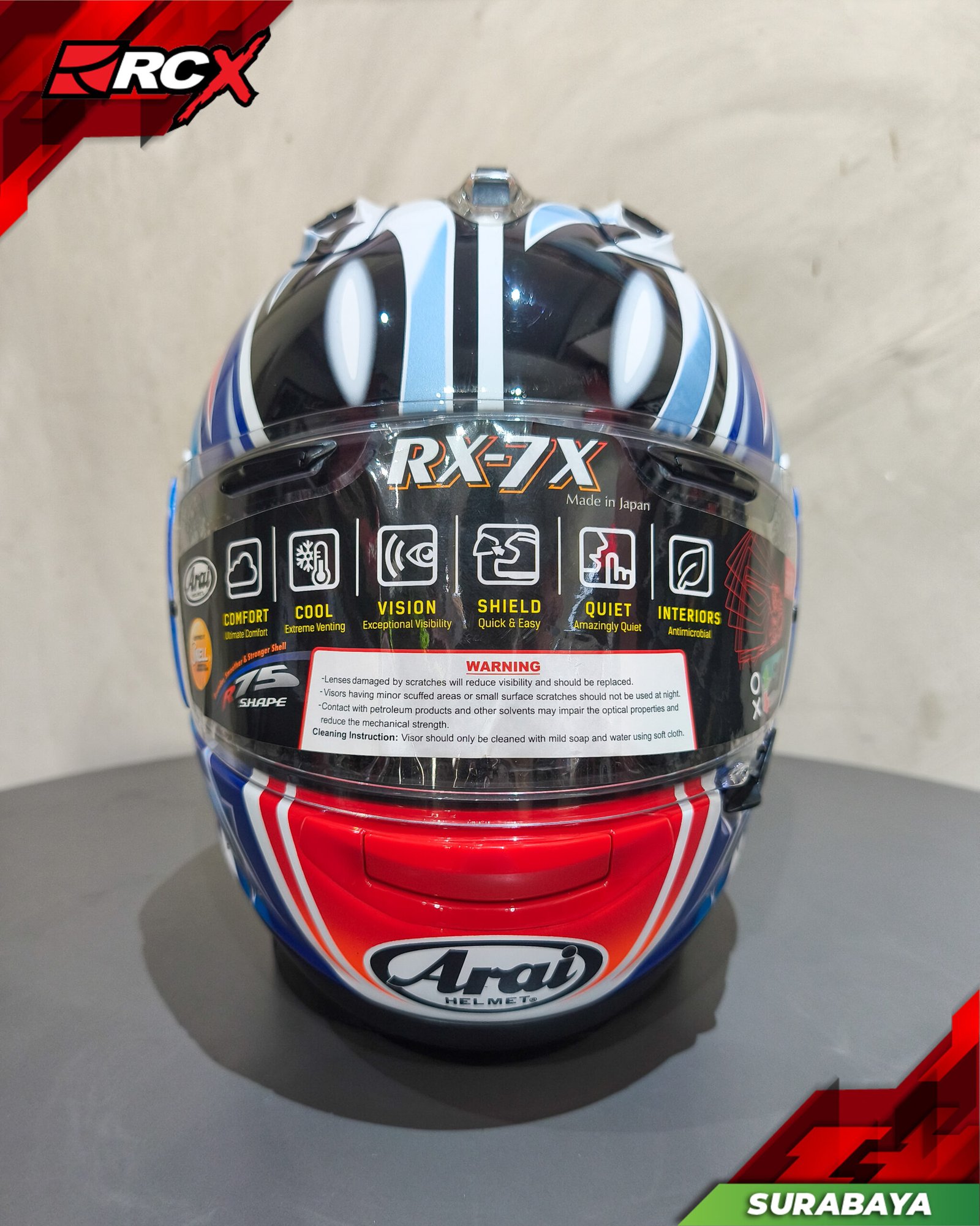 RCX Helm Preloved Arai RX7X Nakano Red 03 size XL - Image 3
