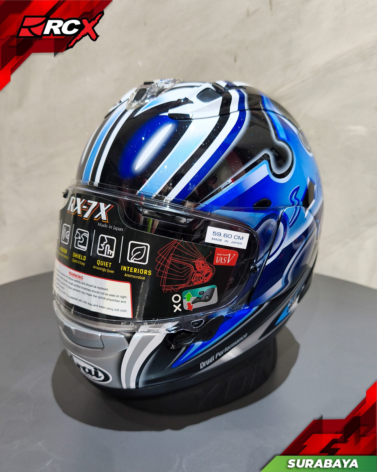 RCX Helm Preloved Arai RX7X Nakano Shuriken Silver size L