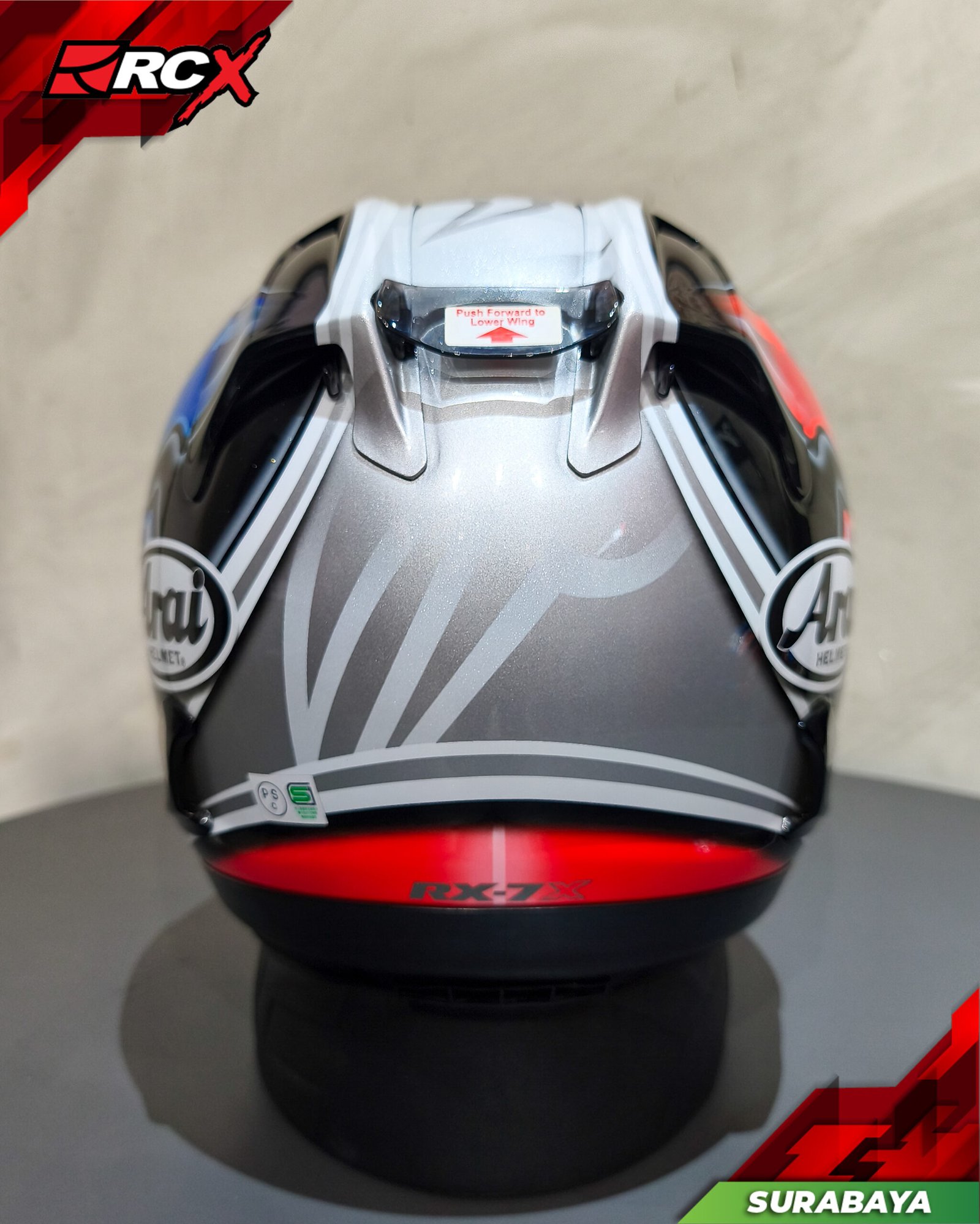RCX Helm Preloved Arai RX7X Nakano Shuriken Silver size L - Image 4