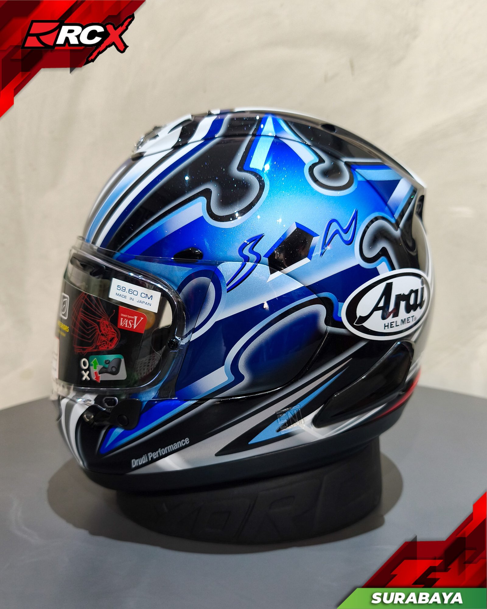 RCX Helm Preloved Arai RX7X Nakano Shuriken Silver size L - Image 5