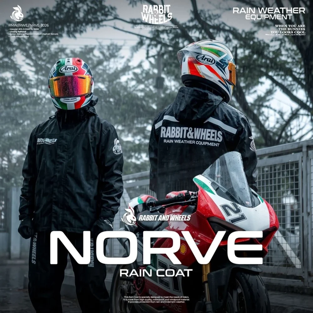 Rabbit and Wheels Norve Black Raincoat