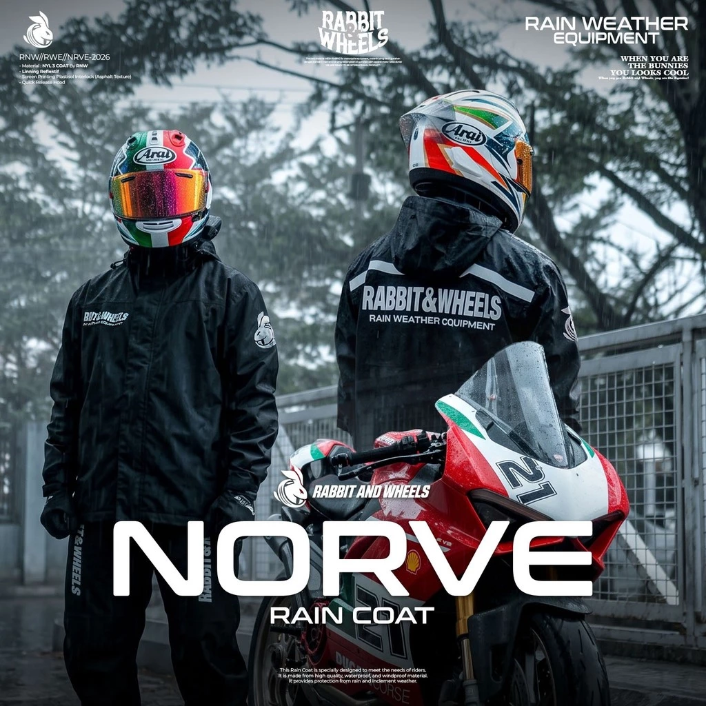Rabbit and Wheels Norve Black Raincoat