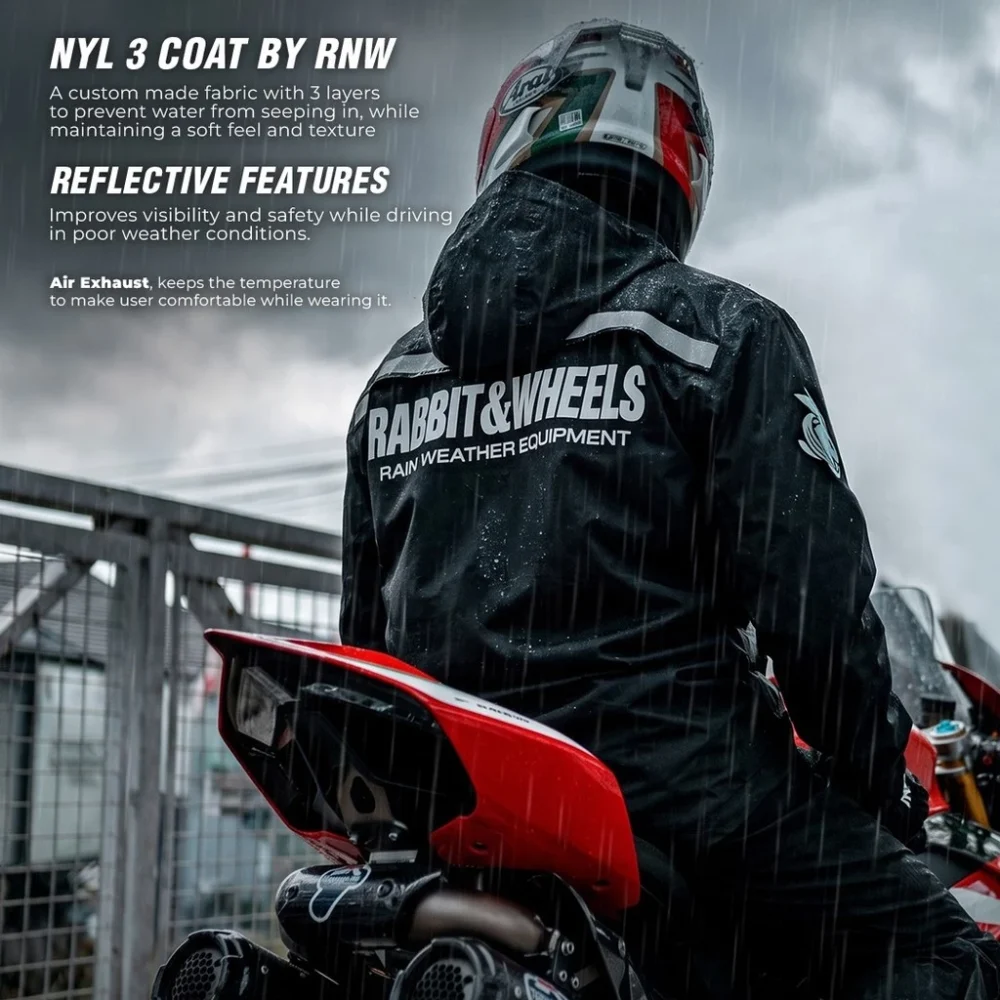 Rabbit and Wheels Norve Black Raincoat - Image 5