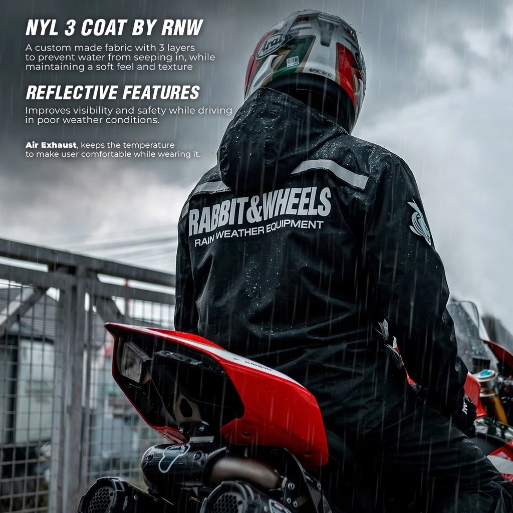 Rabbit and Wheels Norve Black Raincoat - Image 5