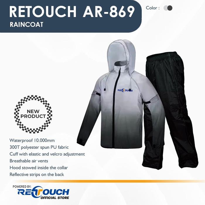 Retouch AR 869 Grey Black Raincoat