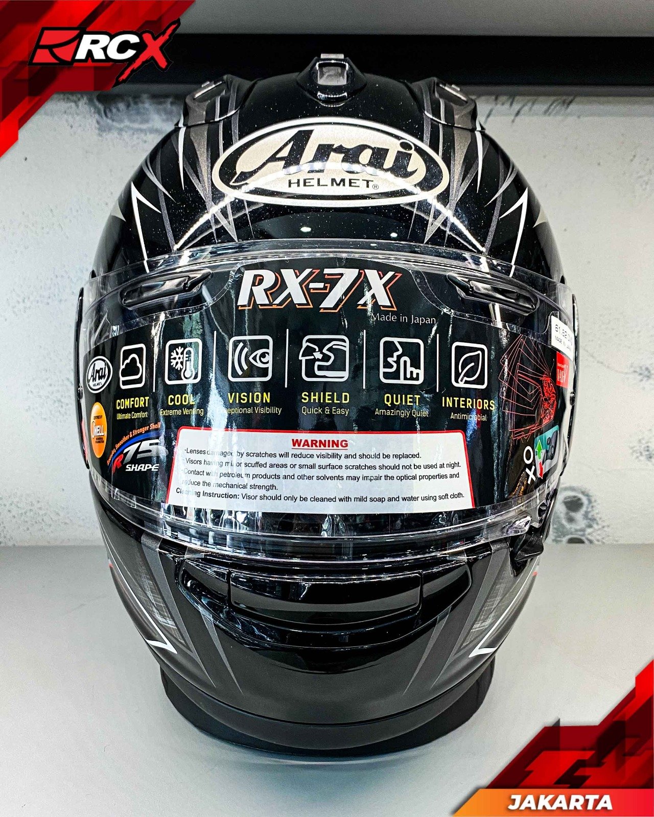 RCX Helm Preloved Arai RX7X Radical Black size XL - Image 3