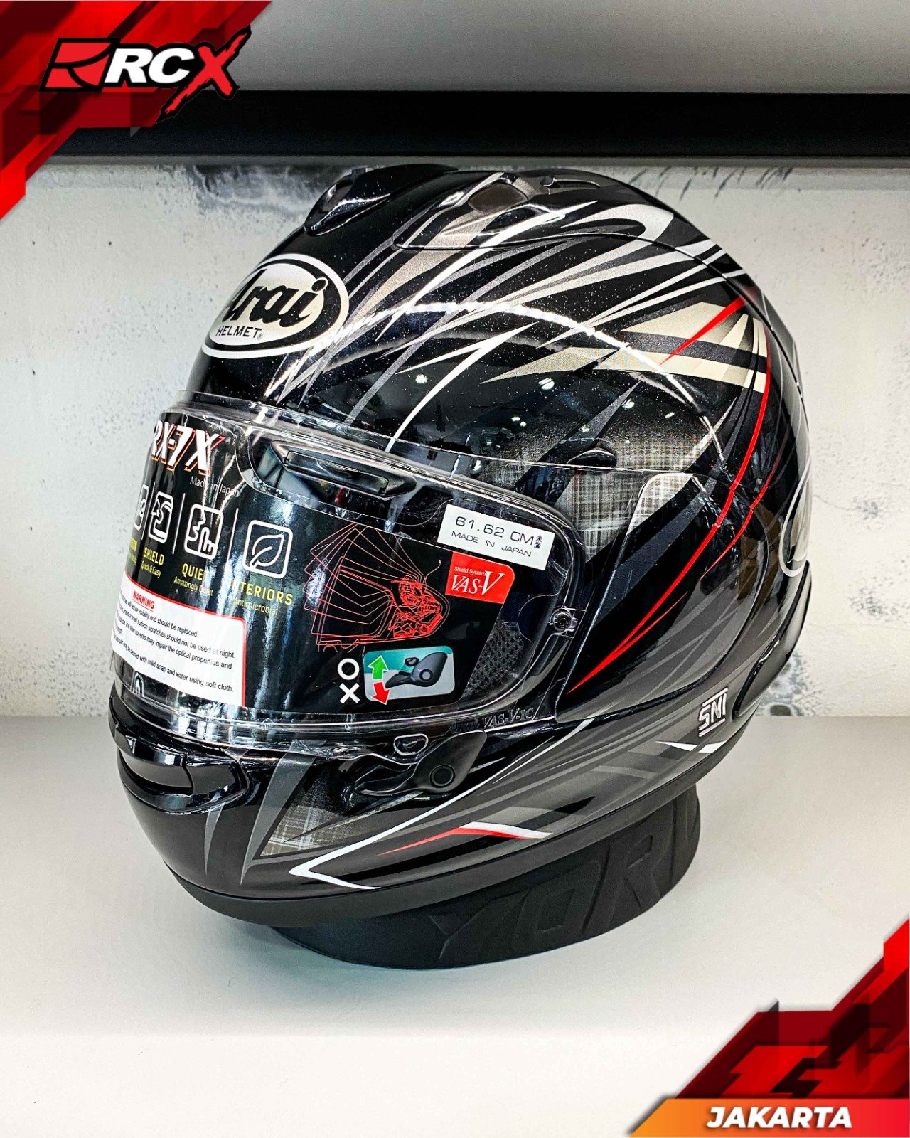 RCX Helm Preloved Arai RX7X Radical Black size XL