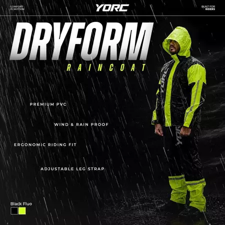 YORC B09-26 Dryform Black Fluo Raincoat