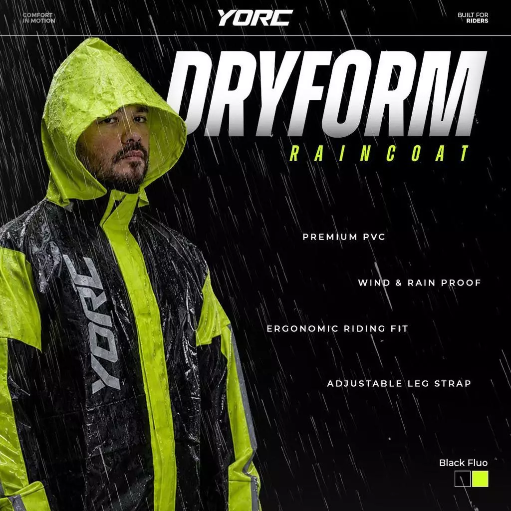 YORC B09-26 Dryform Black Fluo Raincoat - Image 2